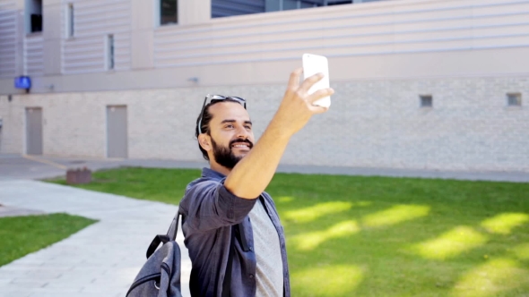 Man Taking Smartphone Video Or Selfie In City 32