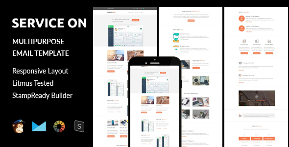 SERVICE ON - Multipurpose Responsive Email Template + Stampready Builder