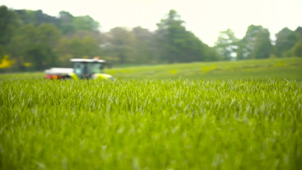 Tractors Sprayed With Fertilizer