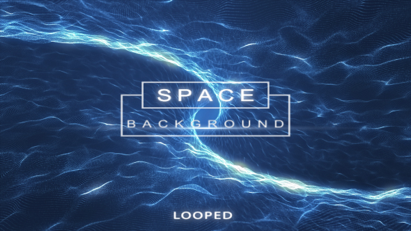 Blue Space - Particles Waves Background