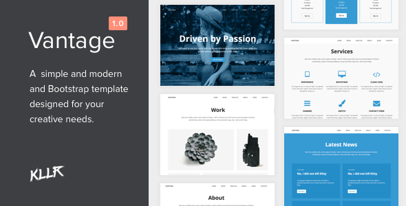 Vantage - A Simple Single-page Bootstrap Template