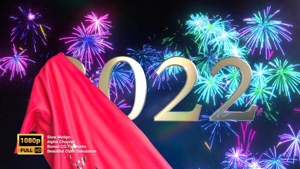 Happy New Year 2022 With Colorful Fireworks
