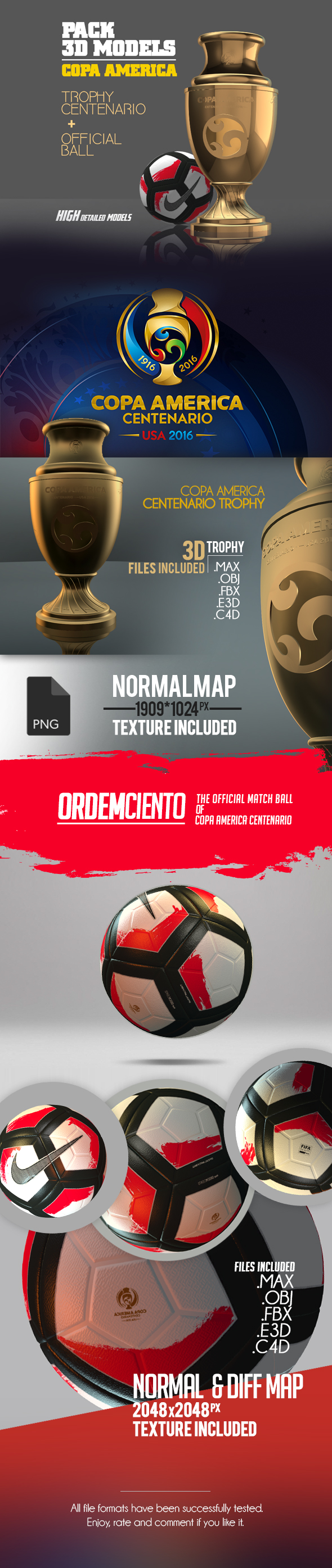 Pack Copa America 3D Model