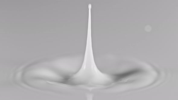 Milk Drop in Super Slow Motion Shooted with High Speed Cinema Camera at 1000Fps