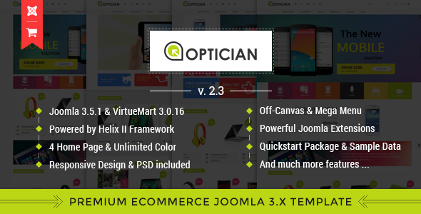 Vina Optician - Premium eCommerce Joomla Template