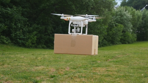 Drone Delivers Parcel