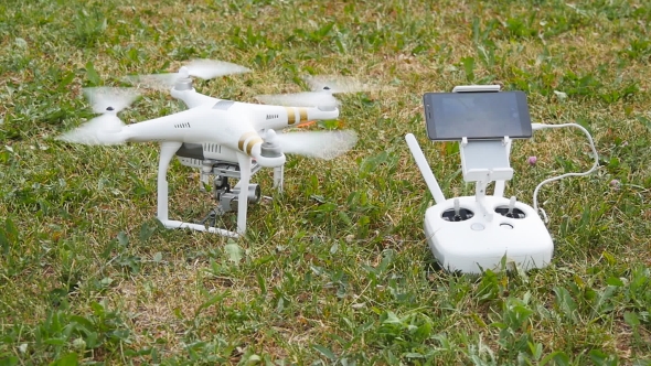 Drone Stands On Grass