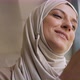 Muslim Woman on Remote Working Online Education or Video Conversation in Caffe - VideoHive Item for Sale