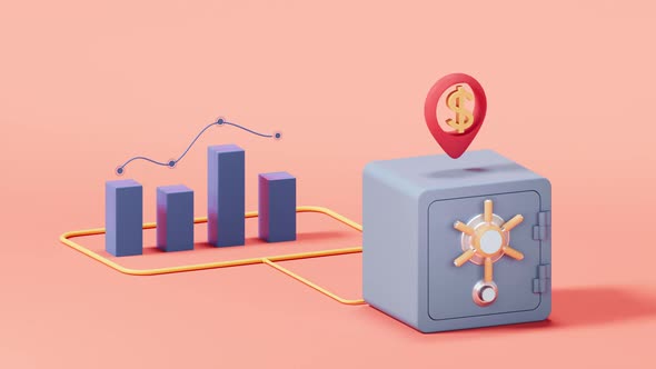 Bar graph with growth trend