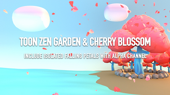 Toon Zen Garden And Cherry Blossom