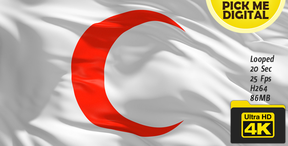 Red Crescent Flag 4K