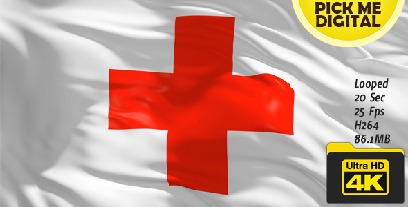 Red Cross Flag 4K