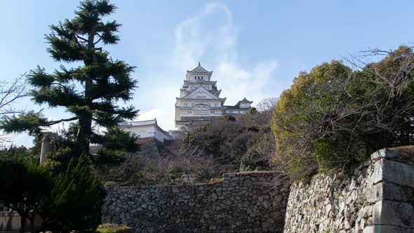 Himeji Castle Defence Stone Wall Backside Timelapse