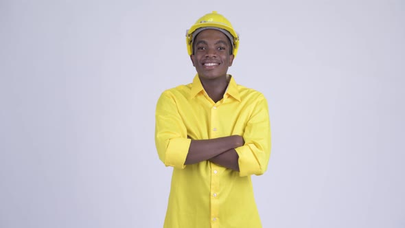 Young Happy African Businessman As Engineer Smiling with Arms Crossed