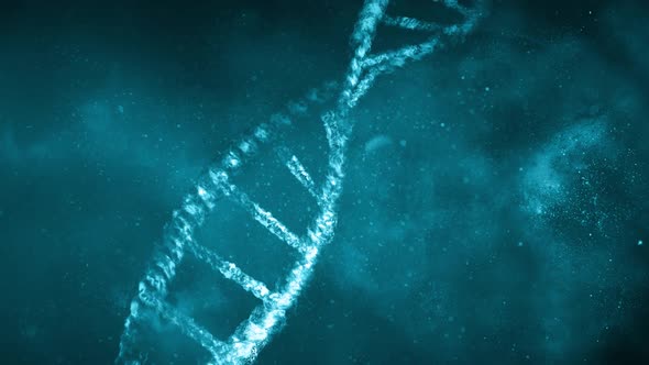 DNA Strand In The Cyan Space HD