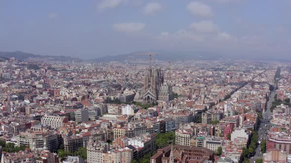 Barcelona Cathedral City Spain Skyline View in the Summer