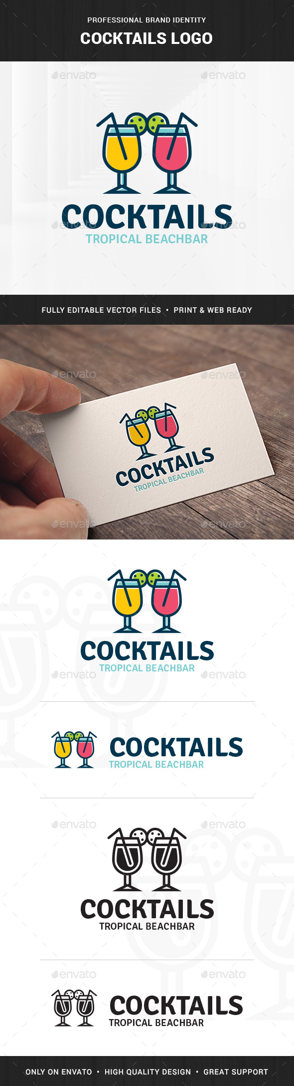 Cocktails Logo Template