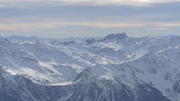 Panoramic view of mountains covered by snow 