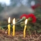 Flaming Candles At The Funeral Ceremony Outdoor - VideoHive Item for Sale