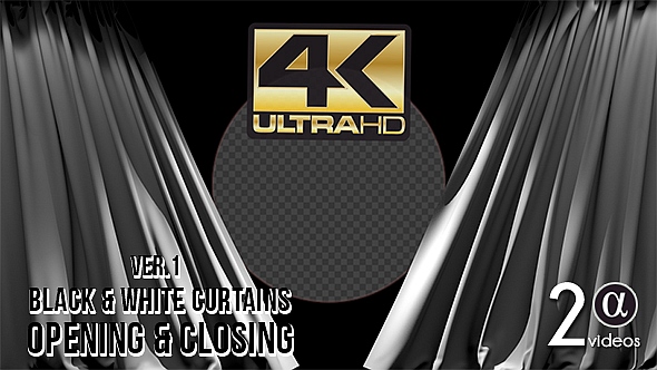 3D Black and White Curtains Ver. 1