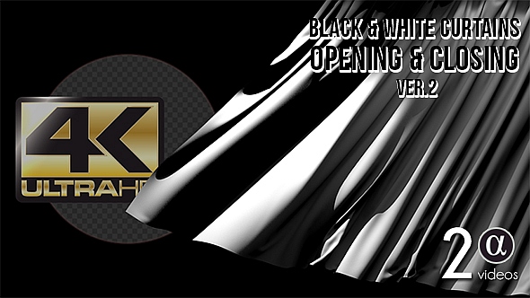 3D Black and White Curtains Ver. 2 alt