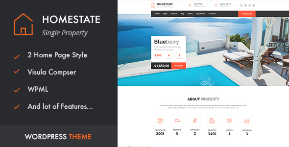 HOME STATE - Single Property Real Estate WordPress Theme
