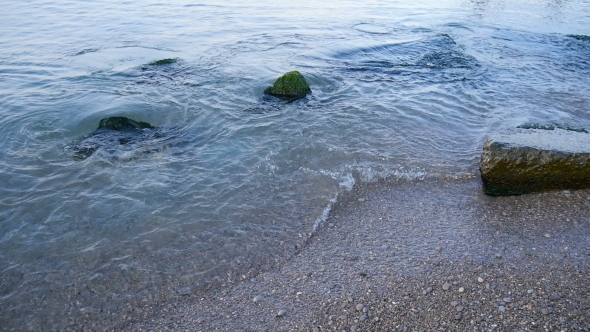 Waves Washes Pebble Beach, The Black Sea, Crimea, Russia