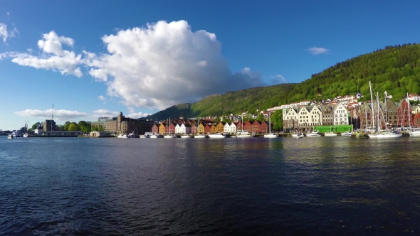Port Of Old Hanseatic In Bergen, Norway