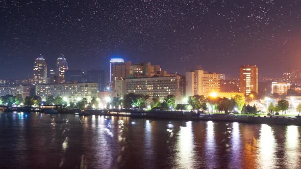 Ukraine Dnipro city on Dnipro river