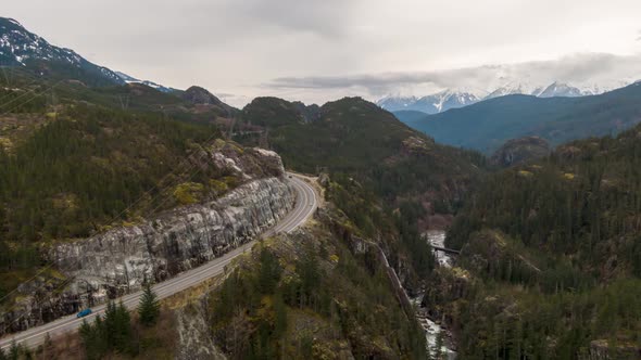 Aerial Drone View of Sea to Sky Highway