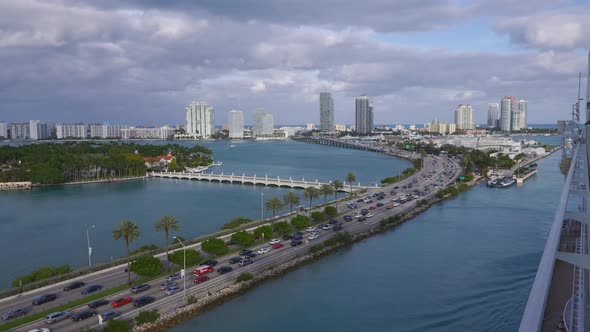 View of the road in Miami. Shot on Black Magic Cinema Camera