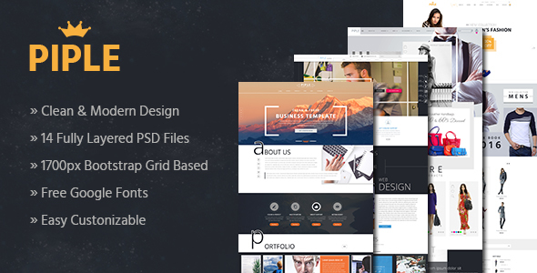 Piple – Business & Ecommerce PSD Template