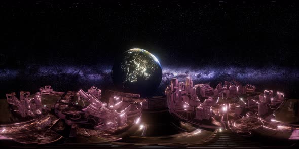 Big Alien Mothership. VR 360 Virtual Reality alt