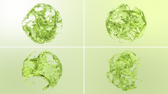 Crystal Clear Green Water Splash In Sphere