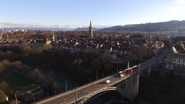 Aerial view of Bern city