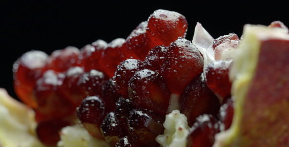 Pomegranate with Water Drops