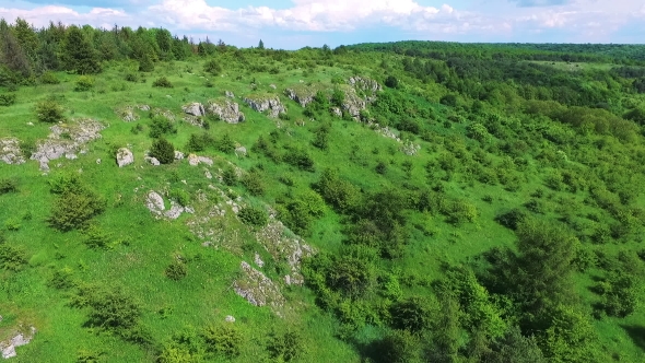 Aerial View Of Green Hill Landscape