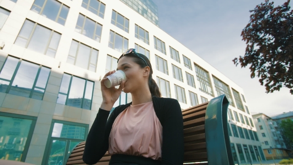 Businesswoman Enjoying Coffee