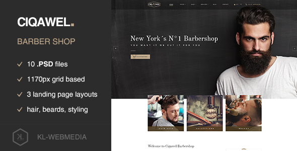 Cigawel - Barbershop PSD Template