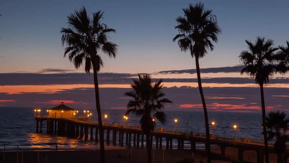 Timelapse at Manhattan Beach in California.