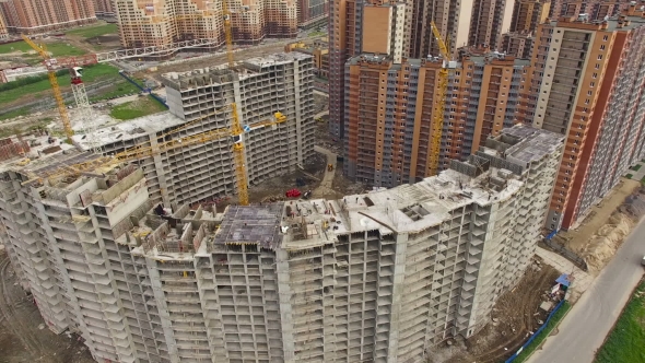 Aerial View Of Building Site Of Apartment Complex