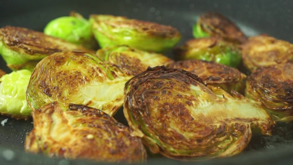 Frying Brussels Sprouts  Shot