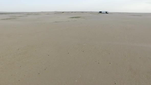 Flight Over the Dunes  Desert  And  Farming