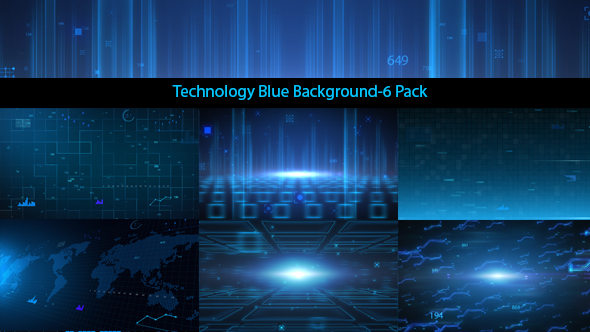 Technology Blue Background-6 Pack