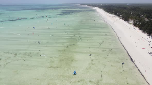 Zanzibar Tanzania  Kitesurfing Near the Shore