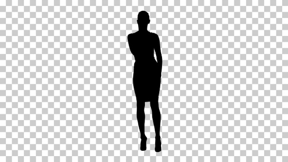 Silhouette Girl in skirt, Alpha Channel