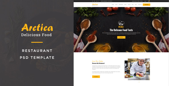 Artica : Restaurant PSD Template – 1 Sold!