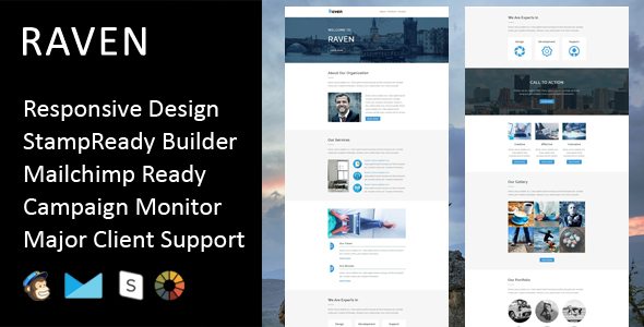 Raven - Multipurpose Responsive Email Template + Stampready Builder