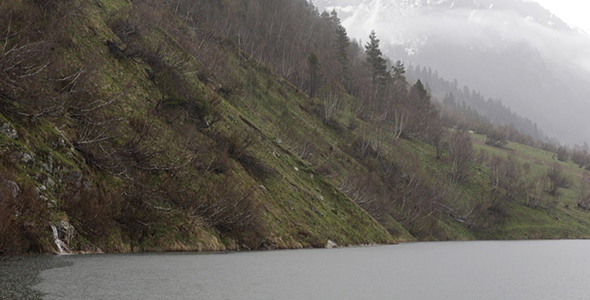 Mountain Lake on a Rainy Day