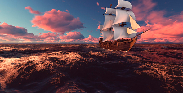 Sailing Ship at Sea